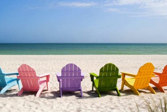 summer chairs on a beach
