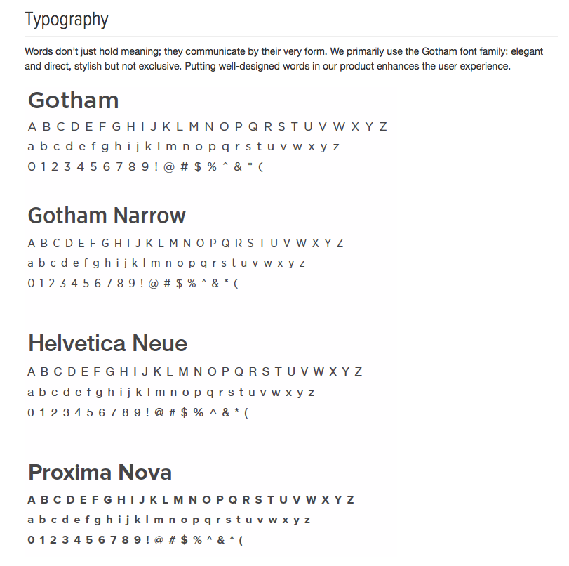 font usage guide