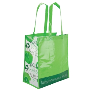 Laminated recycled tote bag