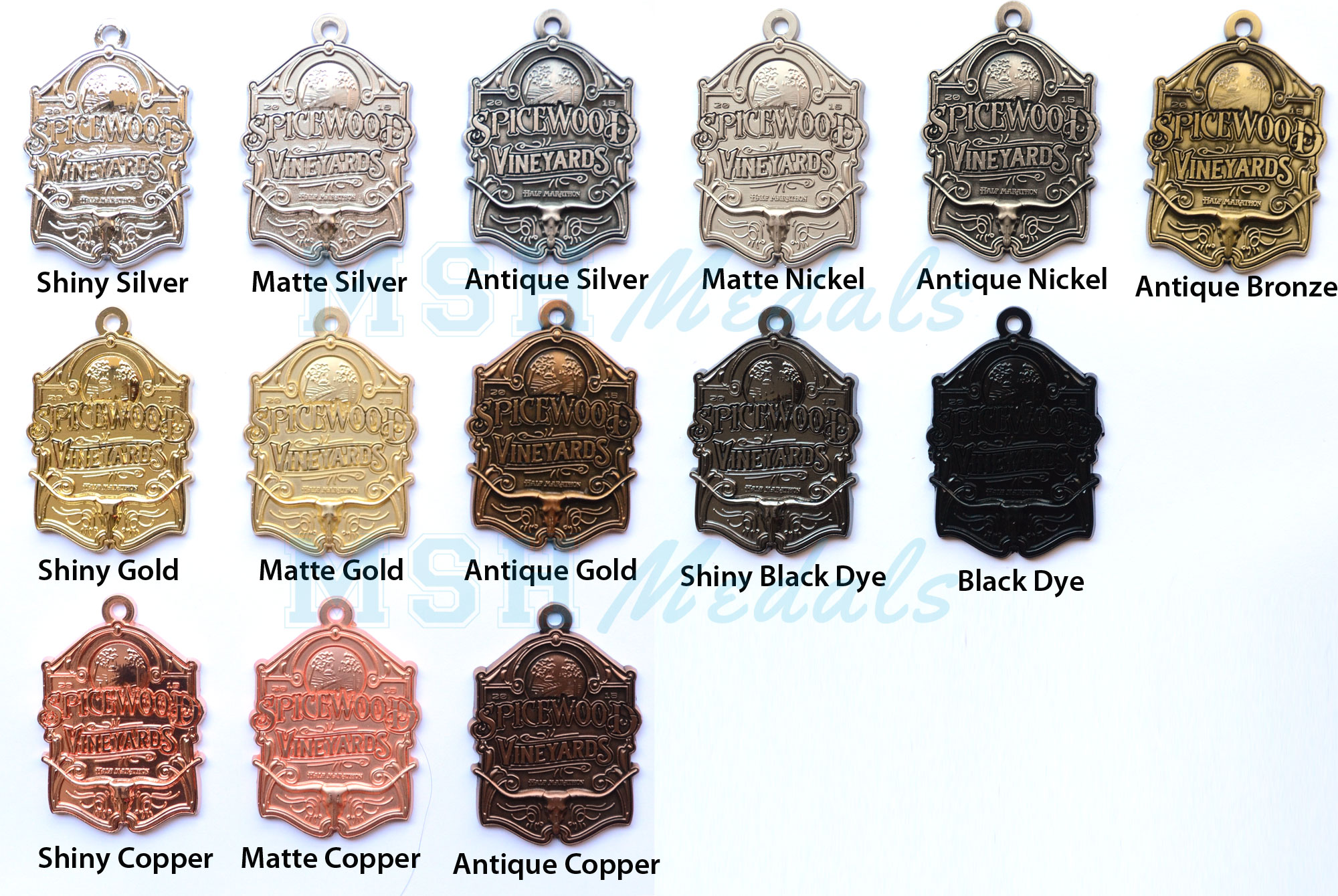 Different type of metal pins and medallions. Terminology explained
