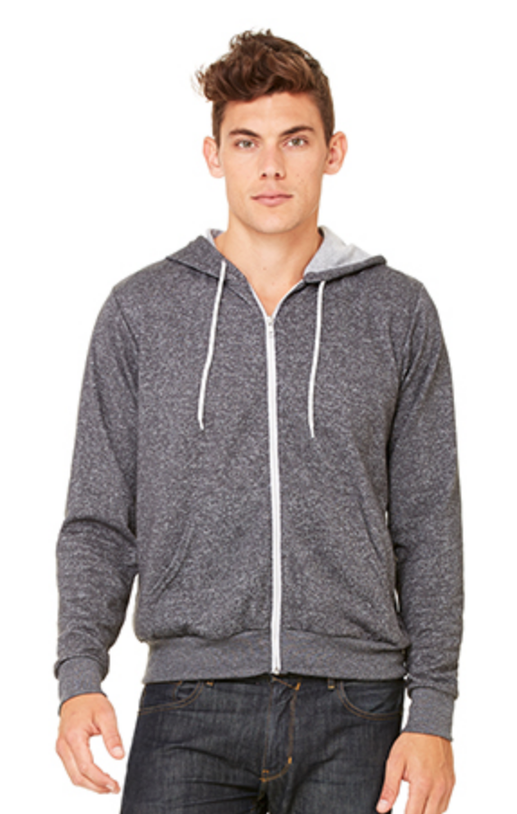 fleece hoodie in digital gray. Bella Canvas Custom Printed T-shirts