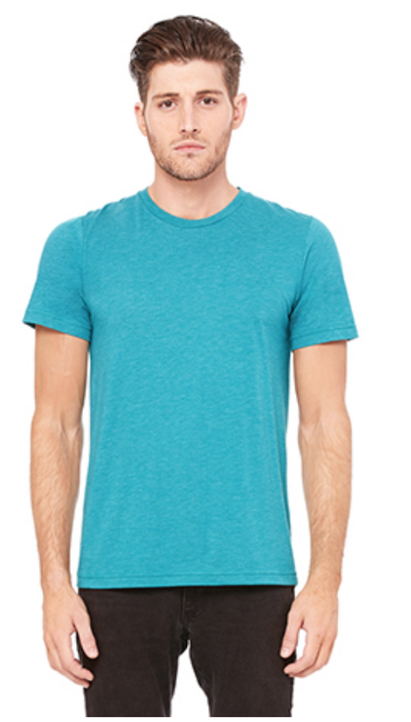 triblend short sleeve tee in teal triblend