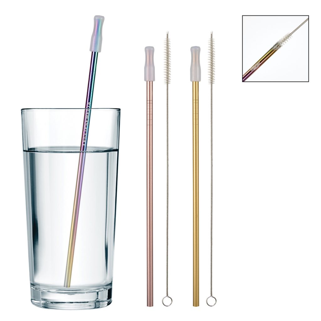rose gold stainlesss steel straw