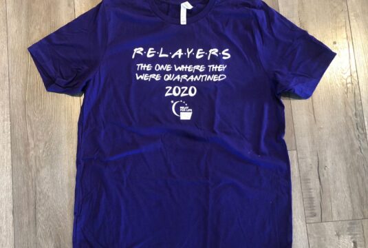 relay for life purple fundraising shirt