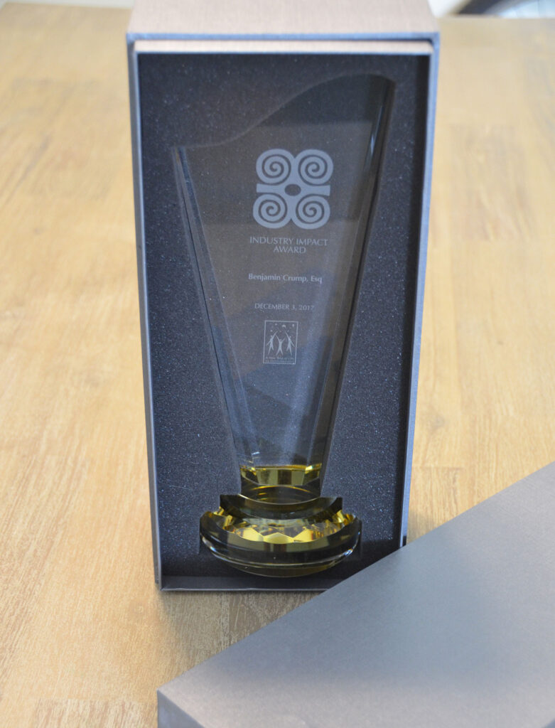 crystal award with laser etching