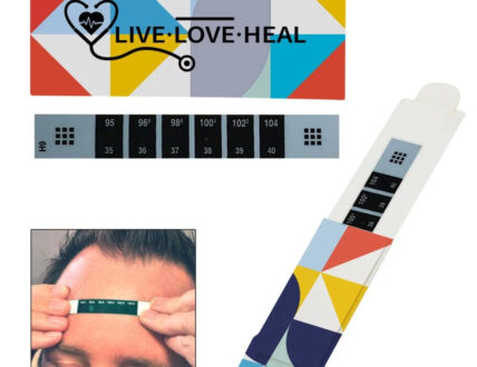 forehead thermometer with custom sleeve