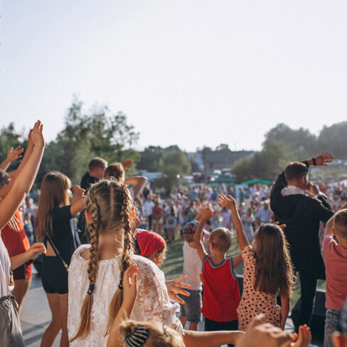 children on stage for a concert