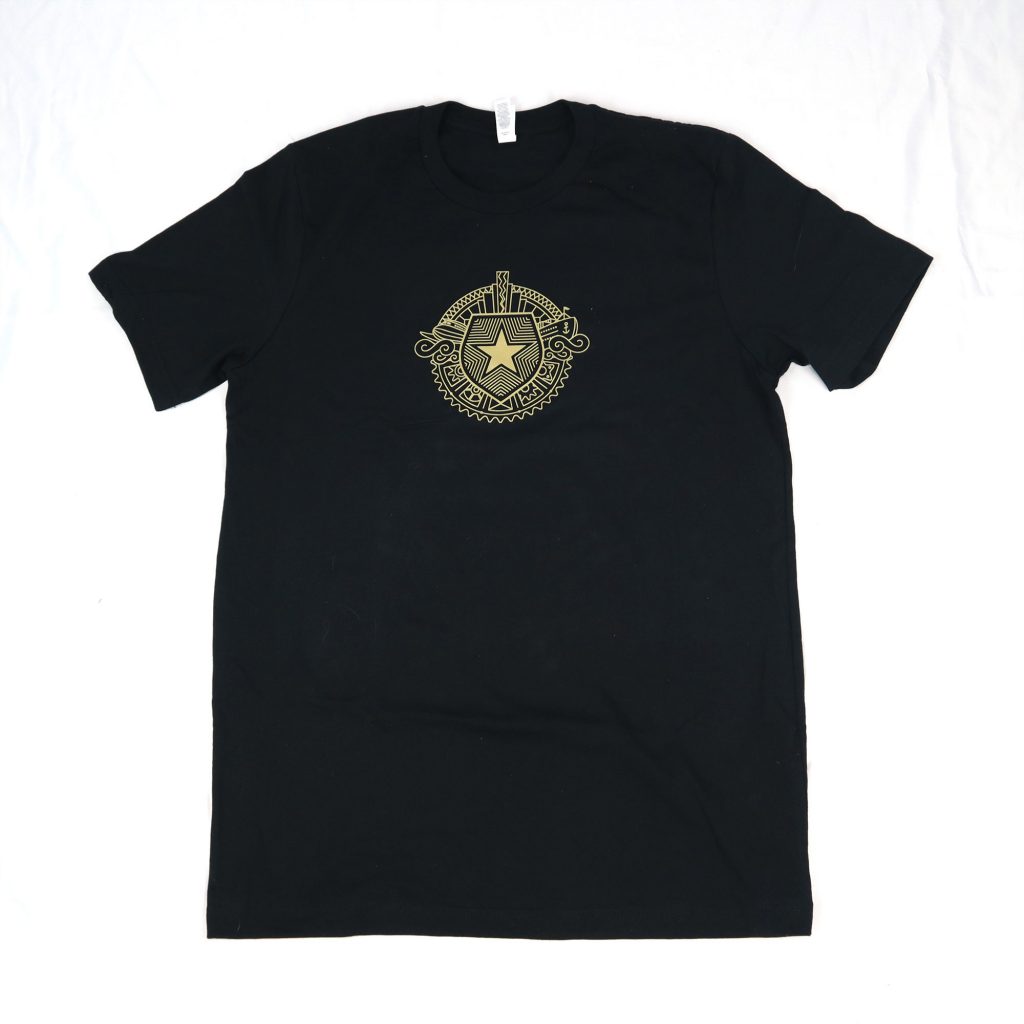 bella canvas t-shirt with gold printing