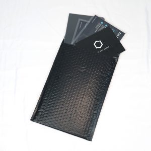 black bubble mailer gift set