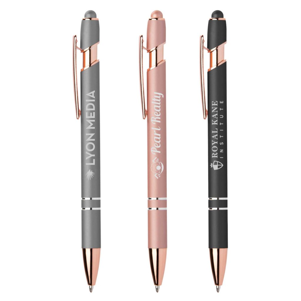 rose gold soft touch stylus pen