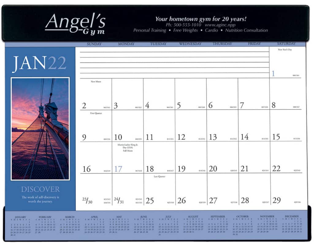 Custom printed desk calendar