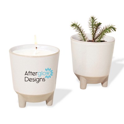 planter and candle