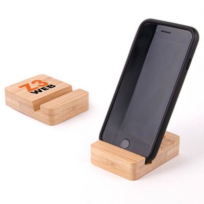 wood block stand for phone